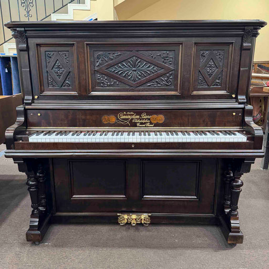 HEIRLOOM RESTORATION 1901 Cunningham 56" Commissioned Upright Piano