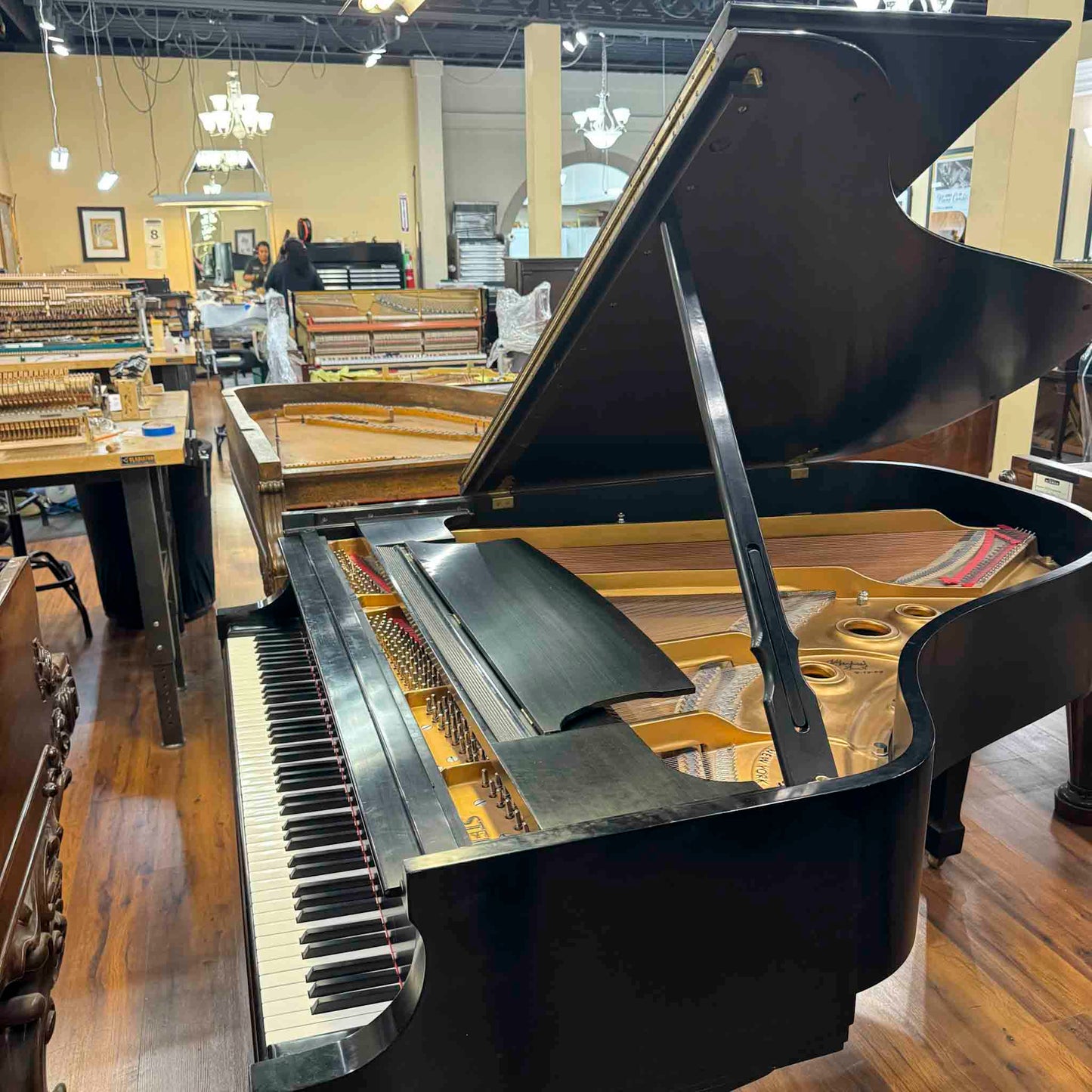 CURRENT SHOP WORK 1983 Steinway & Sons Model L 5'10" Satin Black Commissioned Grand Piano