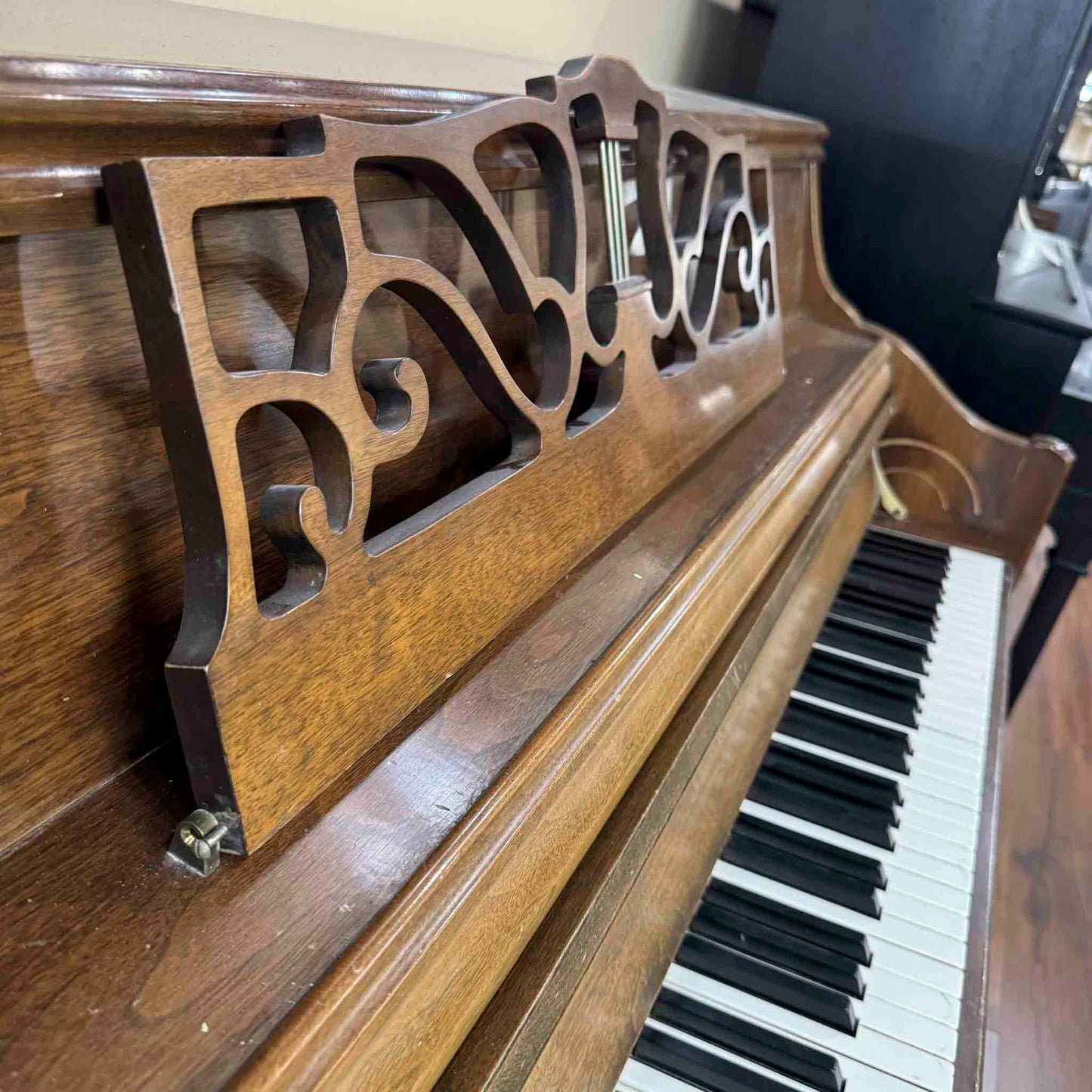 CURRENT SHOP WORK 1979 Charles Walter 43" Walnut Finish Commissioned Console Piano