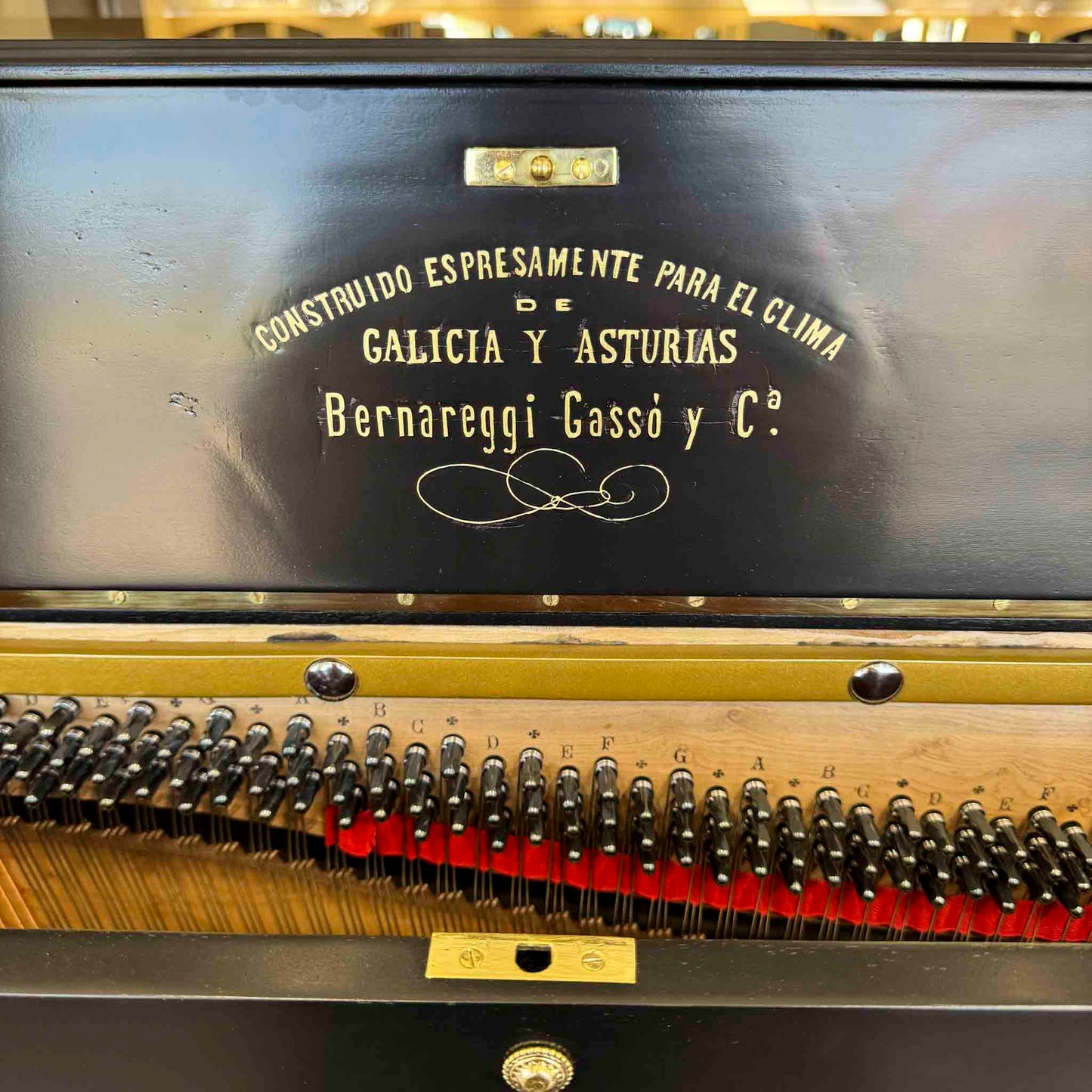 HEIRLOOM RESTORATION 1860's Bernareggi 49" Black Wood Finish Commissioned Upright Piano
