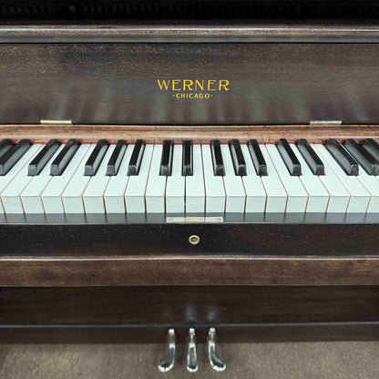 CURRENT SHOP WORK 1908 Werner 57" Wood Finish Commissioned Upright Piano