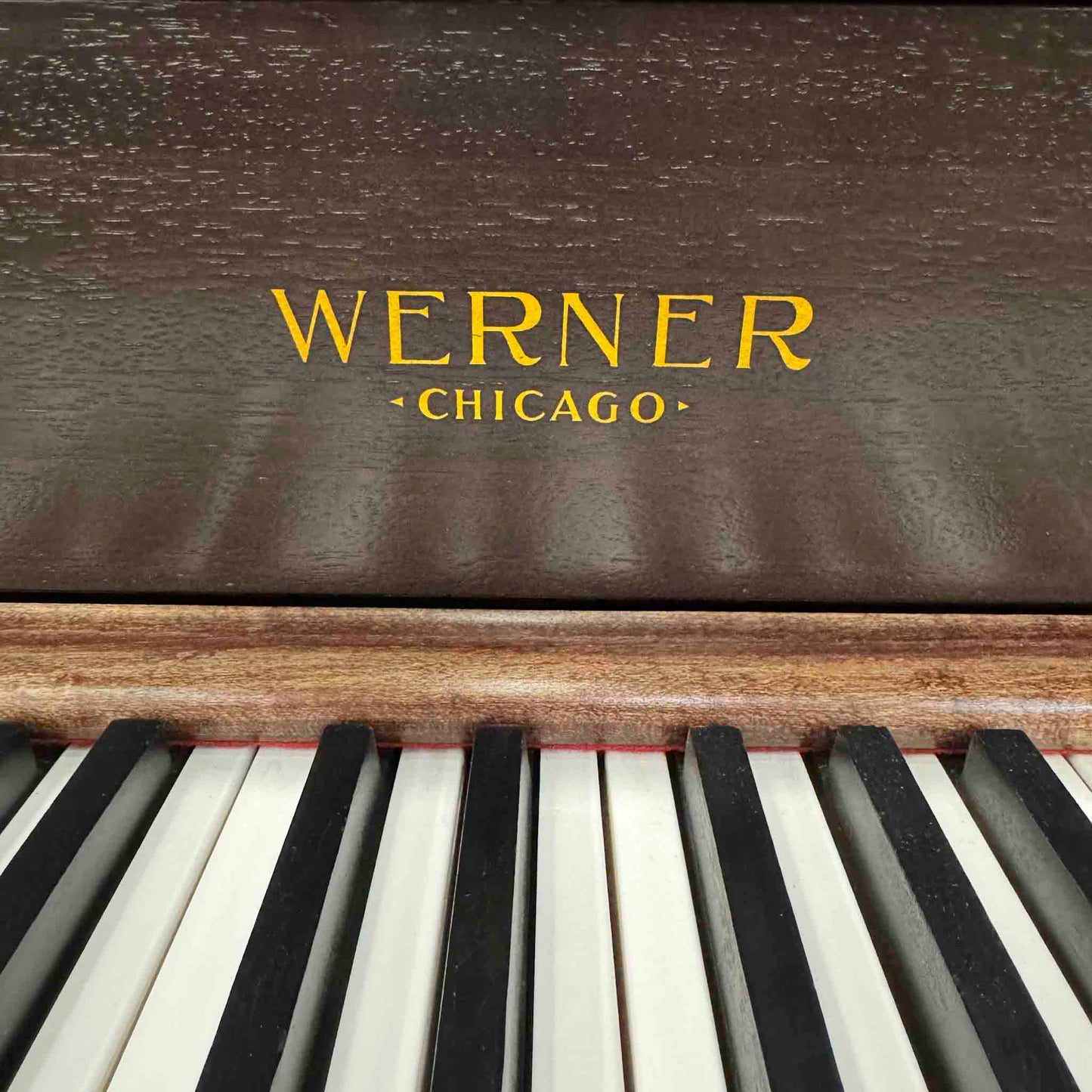 CURRENT SHOP WORK 1908 Werner 57" Wood Finish Commissioned Upright Piano
