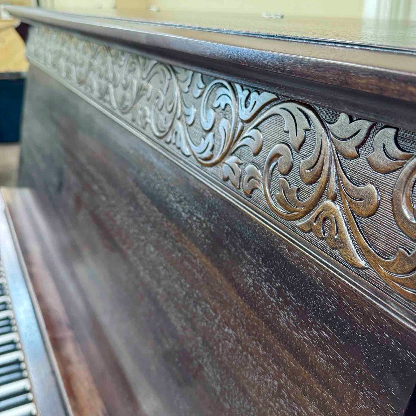 CURRENT SHOP WORK 1908 Werner 57" Wood Finish Commissioned Upright Piano