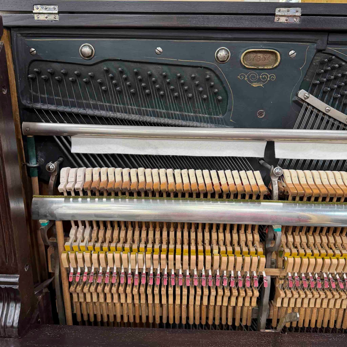 CURRENT SHOP WORK 1908 Werner 57" Wood Finish Commissioned Upright Piano