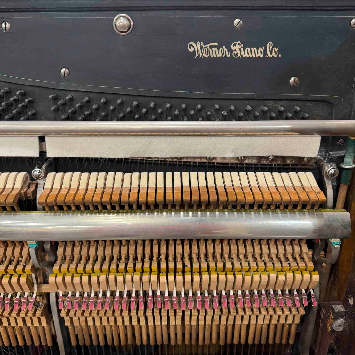 CURRENT SHOP WORK 1908 Werner 57" Wood Finish Commissioned Upright Piano