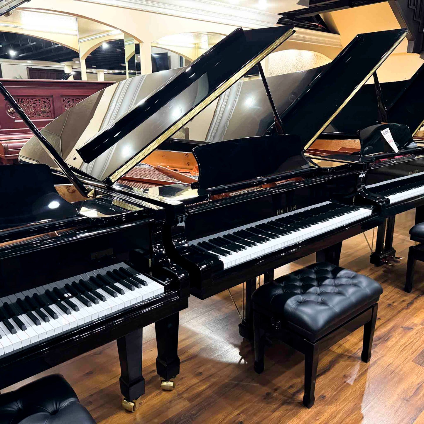 Hailun 198 6'6" Polished Black Grand Piano with Self Playing System