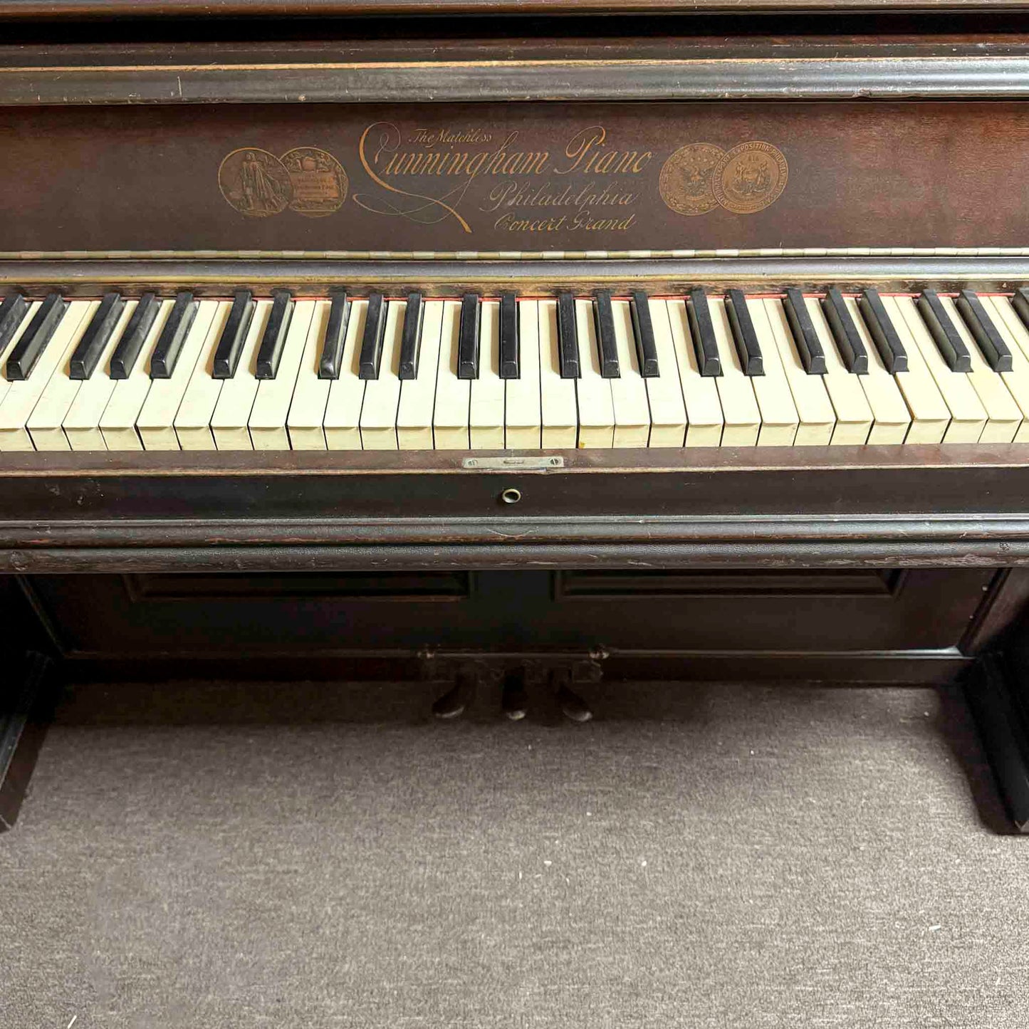 CURRENT SHOP WORK - 1901 Cunningham 56" Commissioned Upright Piano