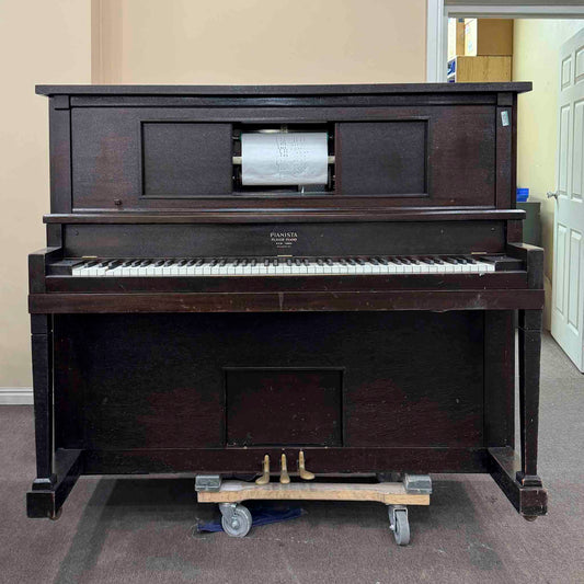 CURRENT SHOP WORK - 1914 Pianista Autopiano 51" Wood Finish Upright Player Piano