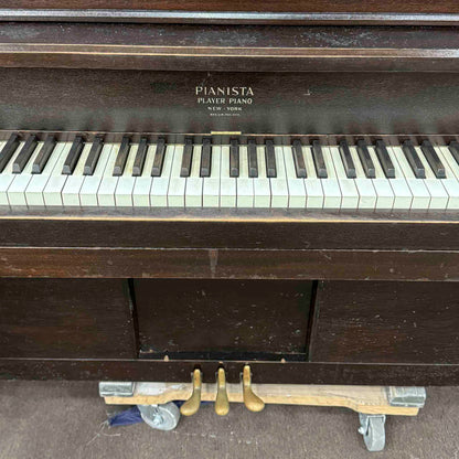 CURRENT SHOP WORK - 1914 Pianista Autopiano 51" Wood Finish Upright Player Piano