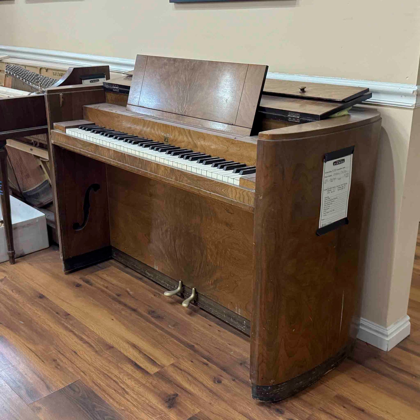 CURRENT SHOP WORK - 1937 Wurlitzer 34" Wood Finish Commissioned Spinet Piano
