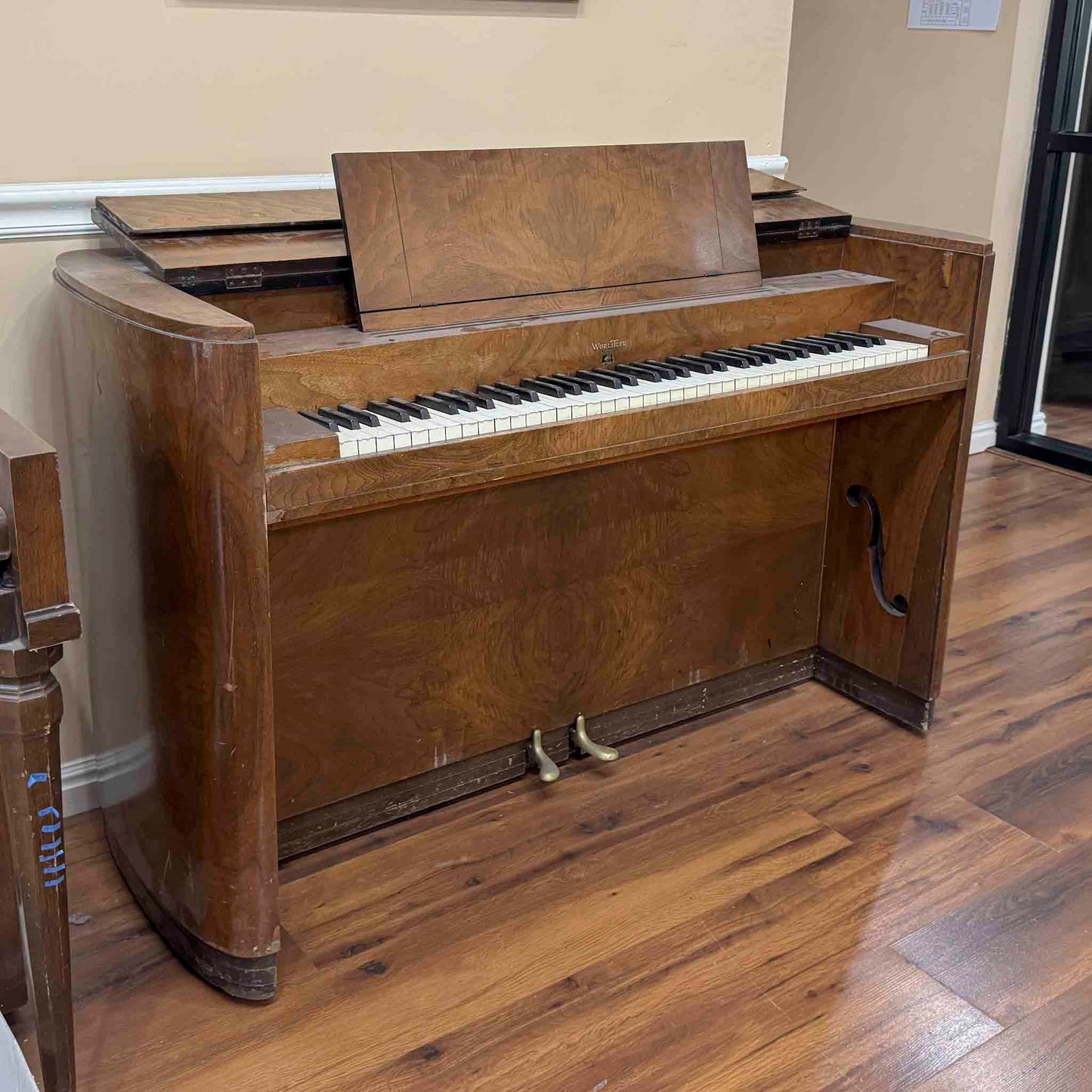 CURRENT SHOP WORK - 1937 Wurlitzer 34" Wood Finish Commissioned Spinet Piano