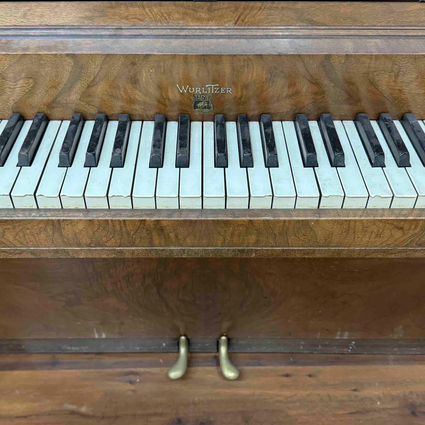 CURRENT SHOP WORK - 1937 Wurlitzer 34" Wood Finish Commissioned Spinet Piano
