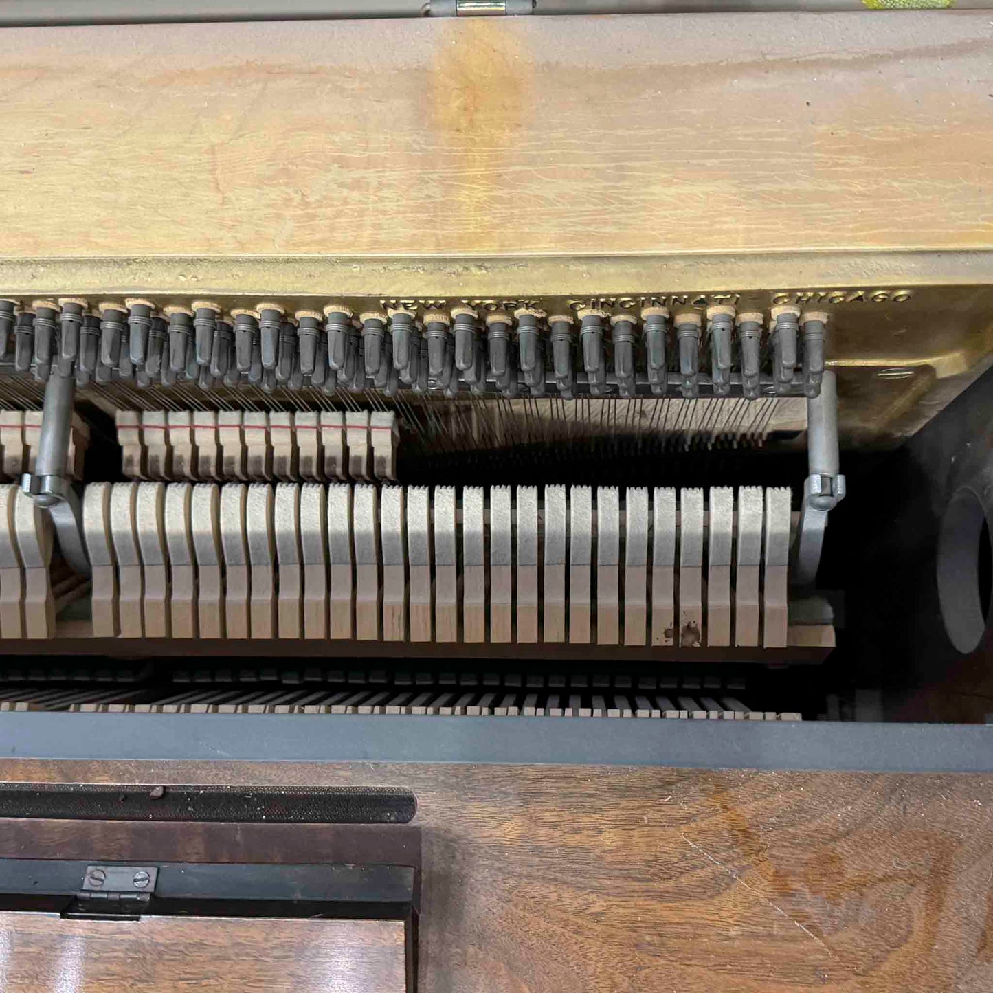 CURRENT SHOP WORK - 1937 Wurlitzer 34" Wood Finish Commissioned Spinet Piano