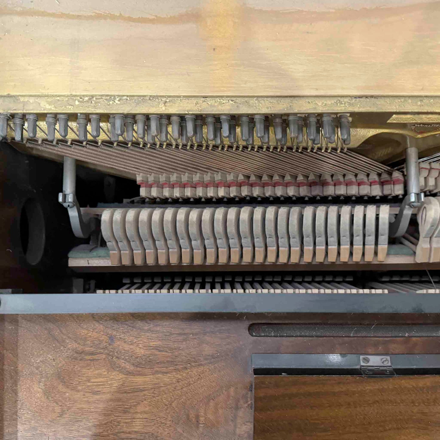 CURRENT SHOP WORK - 1937 Wurlitzer 34" Wood Finish Commissioned Spinet Piano