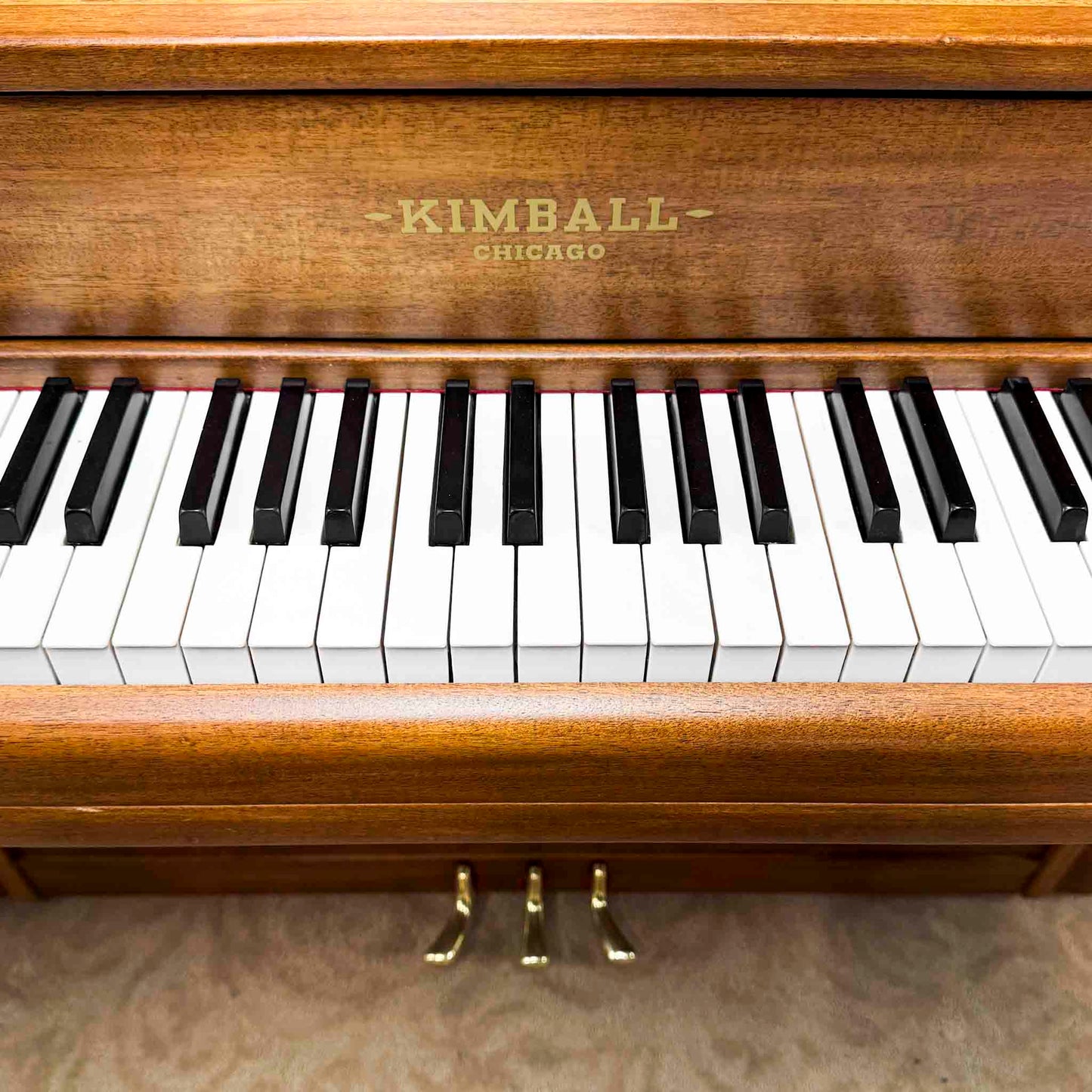 SOLD 1951 Kimball 42" Wood Finish Console Piano