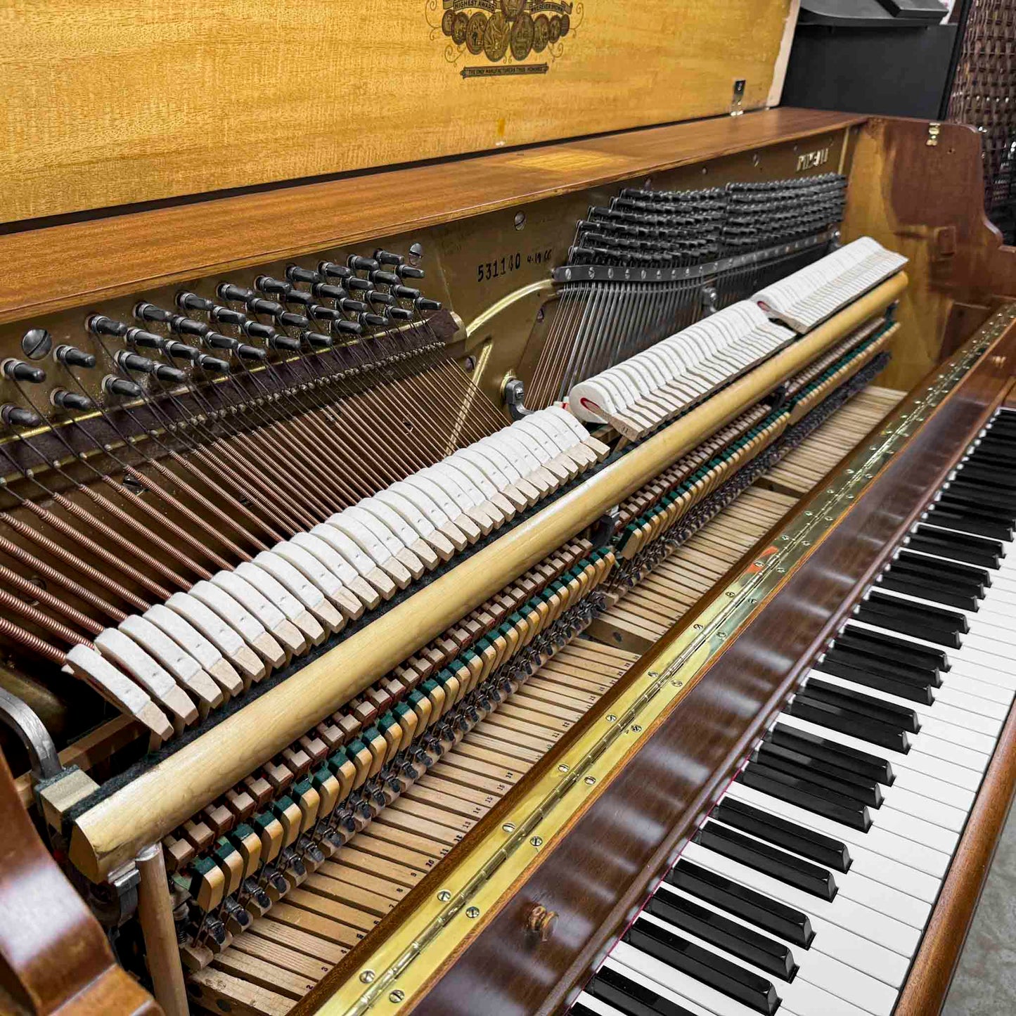 SOLD 1951 Kimball 42" Wood Finish Console Piano