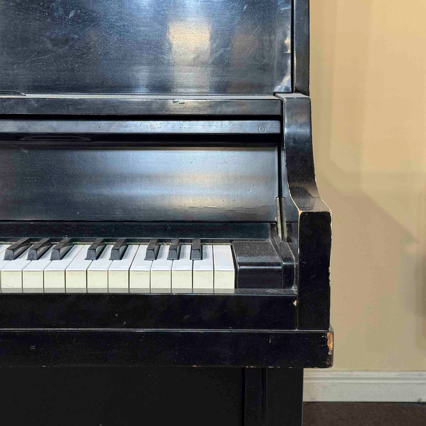 CURRENT SHOP WORK - 1968 Yamaha P2 44" Satin Black Commissioned Console Piano