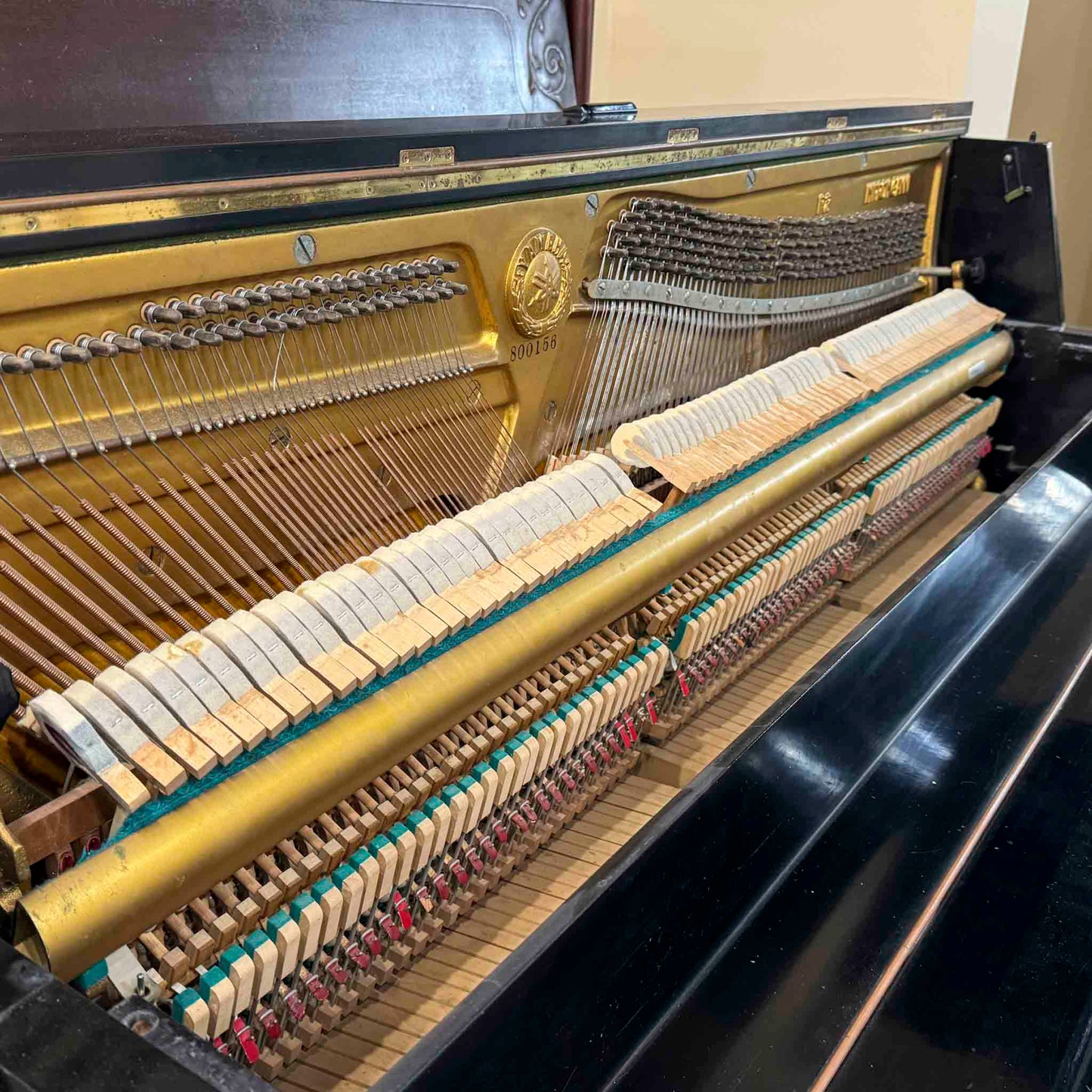 CURRENT SHOP WORK - 1968 Yamaha P2 44" Satin Black Commissioned Console Piano