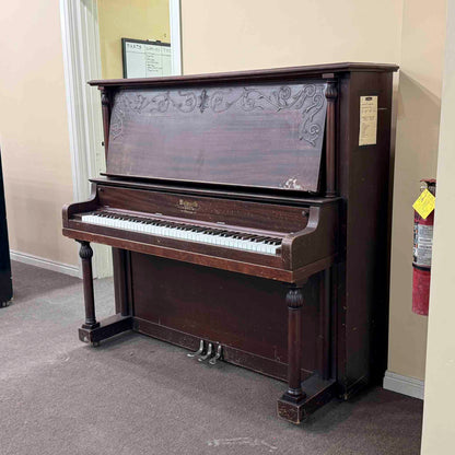 CURRENT SHOP WORK - 1907 Walworth Schulz & Co. 56" Mahogany Wood Finish Commissioned Upright Piano