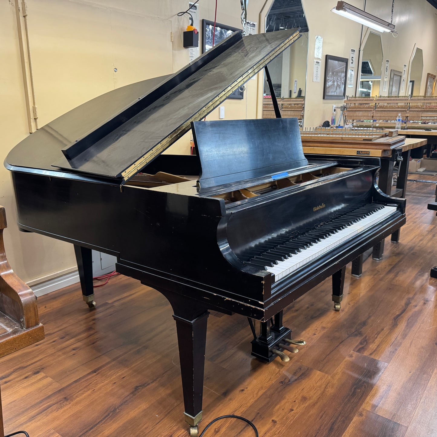 CURRENT SHOP WORK - 1978 Baldwin R 5'7" Satin Black Commissioned Grand Piano