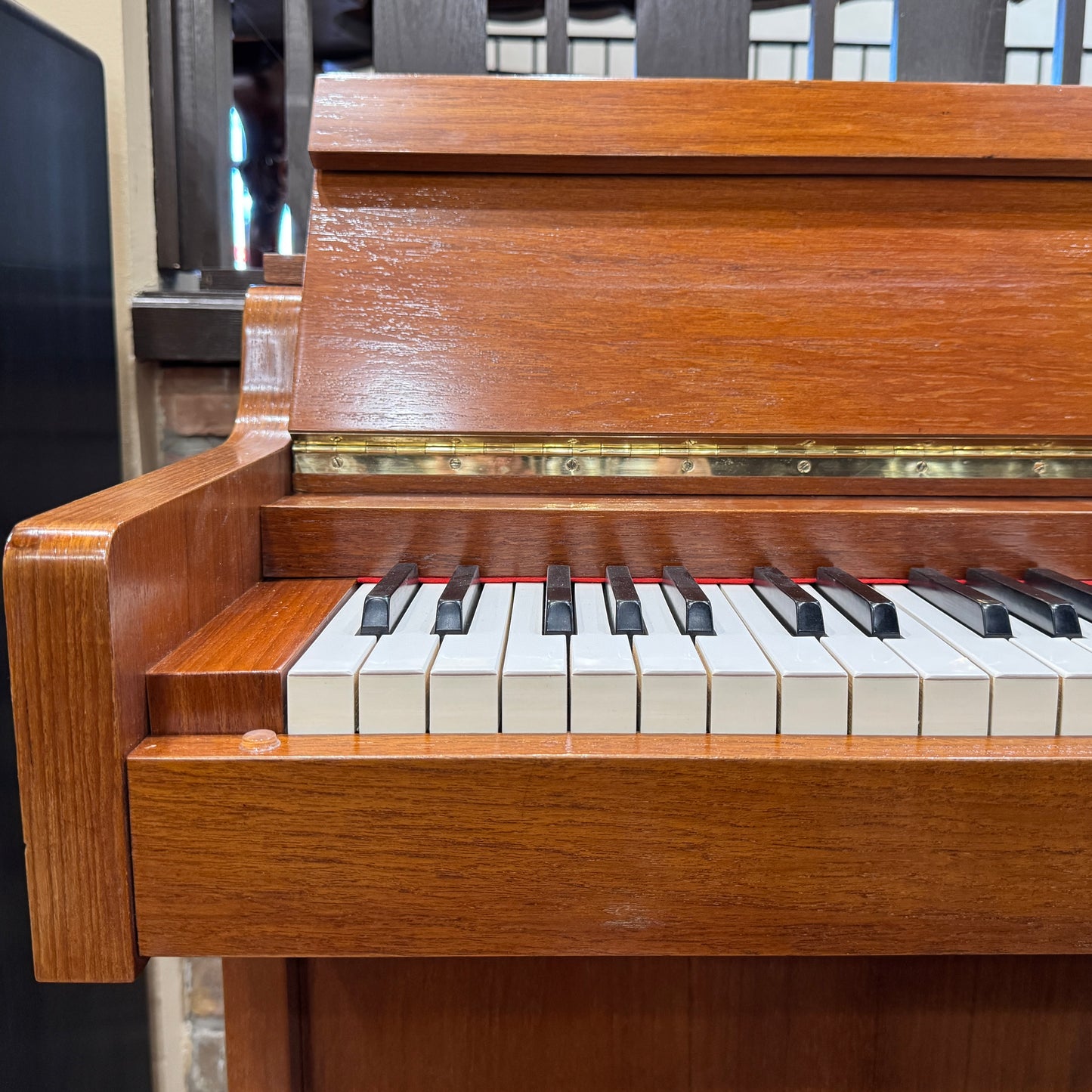 1960 Louis Zwicki 36" Teak Wood Finish Spinet Piano