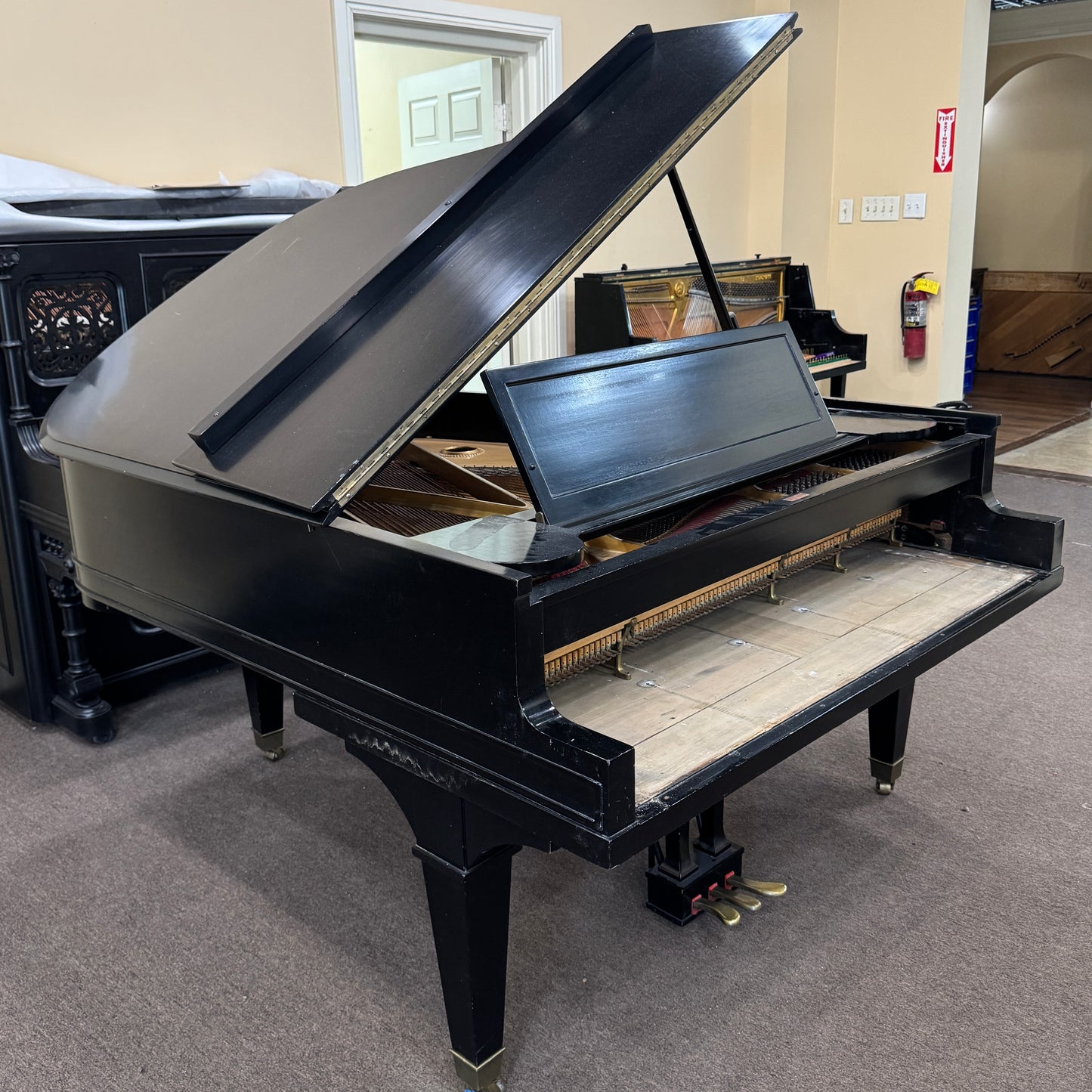 CURRENT SHOP WORK - 1922 Baldwin R 5'8" Black Satin Commissioned Grand Piano
