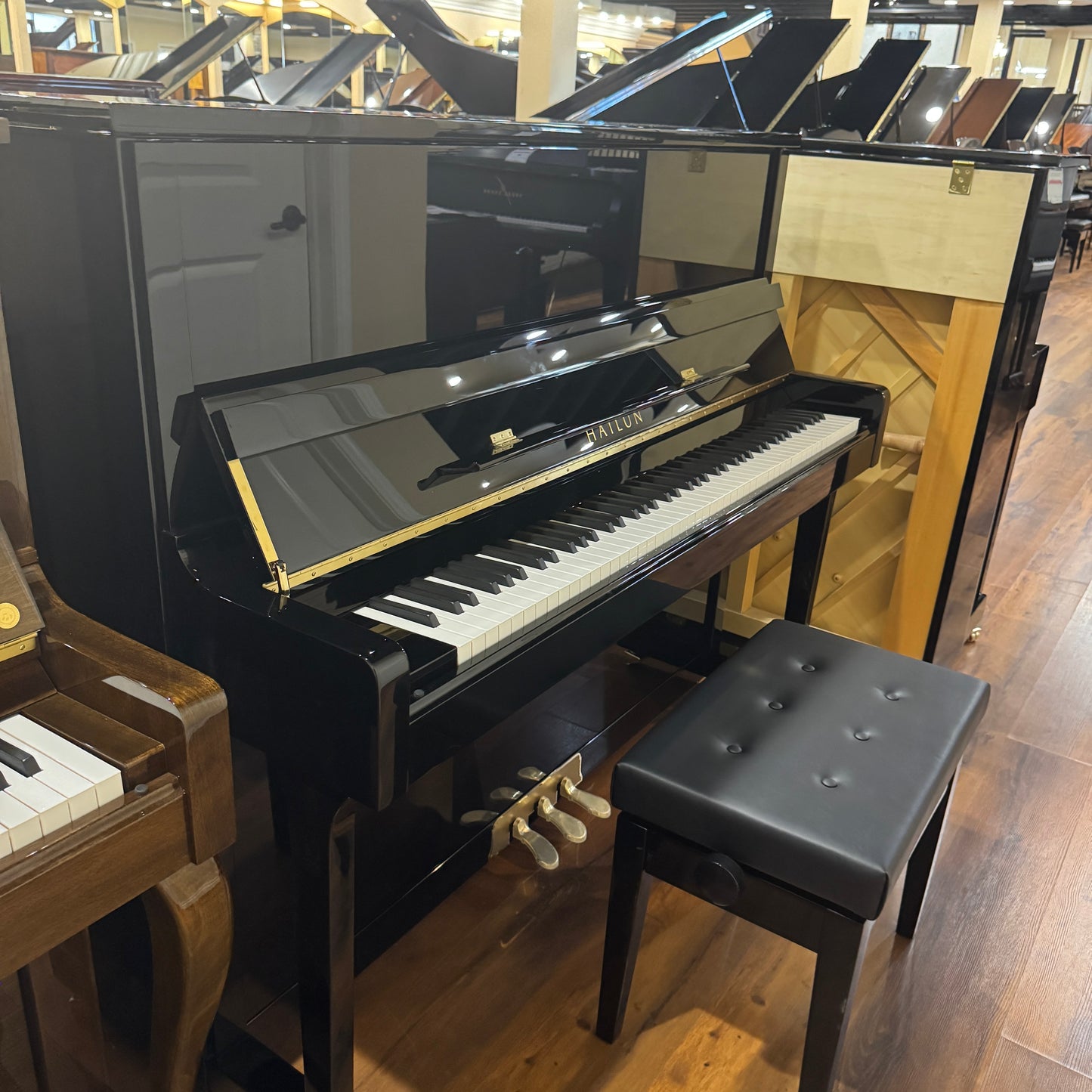 SOLD Hailun 121 48" Polished Black Upright Piano