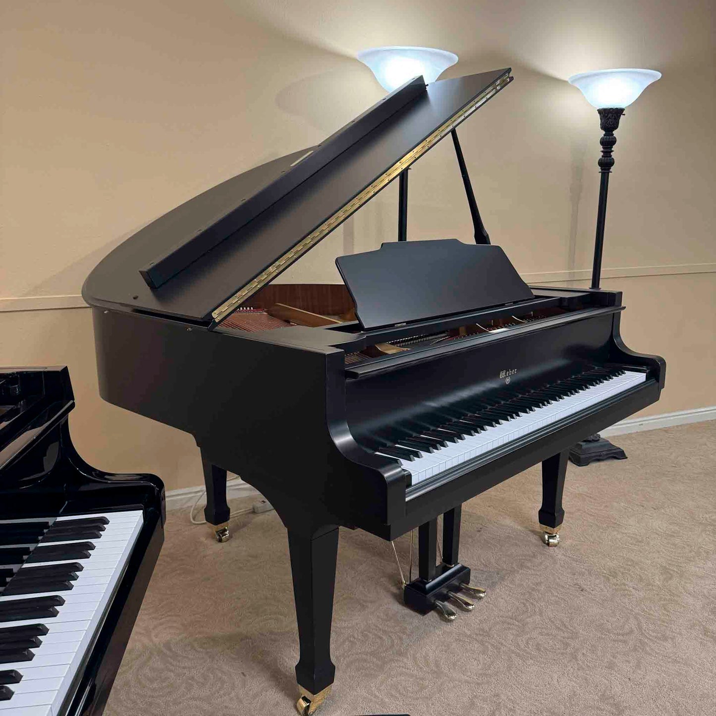 1991 Weber WG-50 4'11" Satin Black Baby Grand Piano