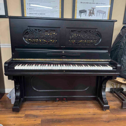 CURRENT SHOP WORK - 1886 Steinway & Sons 54" Satin Black Commissioned Upright Piano