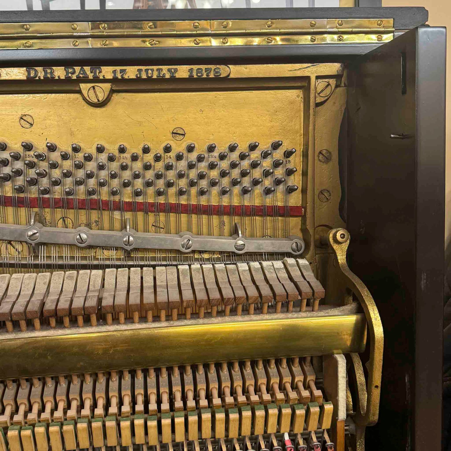 CURRENT SHOP WORK - 1886 Steinway & Sons 54" Satin Black Commissioned Upright Piano