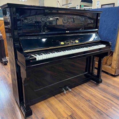 CURRENT SHOP WORK - 1909 Friedrich Prein 51.5" Polished Black Commissioned Upright Piano