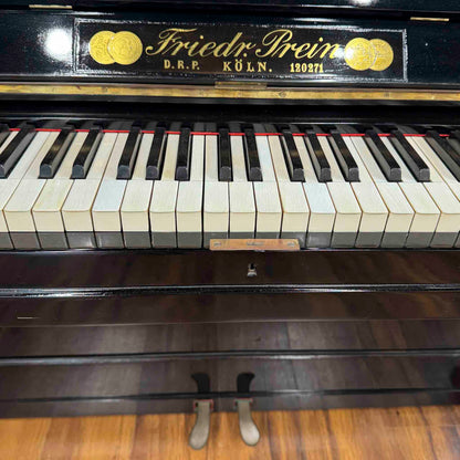 CURRENT SHOP WORK - 1909 Friedrich Prein 51.5" Polished Black Commissioned Upright Piano