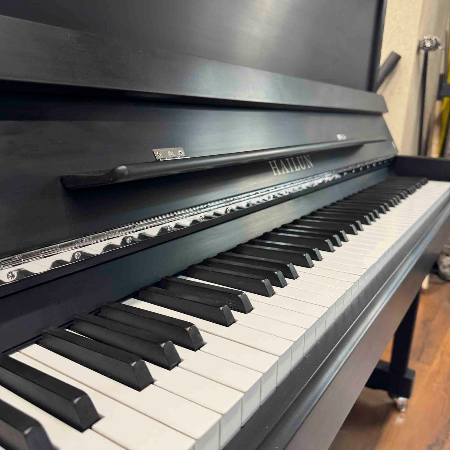 SOLD 2016 Hailun 5P 50" Satin Black Nickel Trim Upright Piano