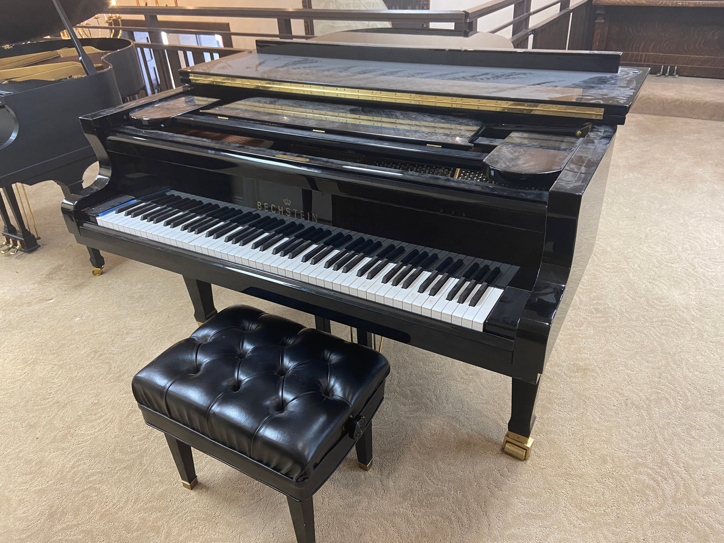 SOLD 2002 Bechstein 190 6'3" Polished Black Grand Piano