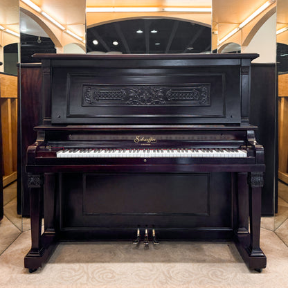 1911 Schaeffer 56" Wood Finish Upright Piano - with QRS Self Playing System