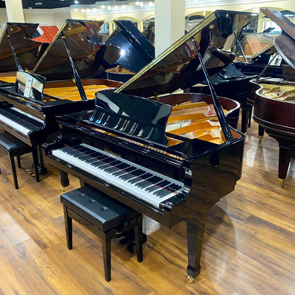 Image 2 of Hallet Davis 188 Grand Black Polish with QRS Self Playing System