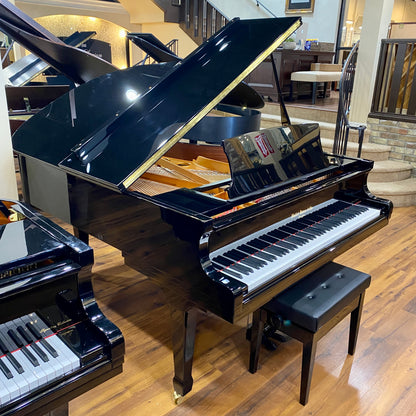 Image 3 of Hallet Davis 188 Grand Black Polish with QRS Self Playing System