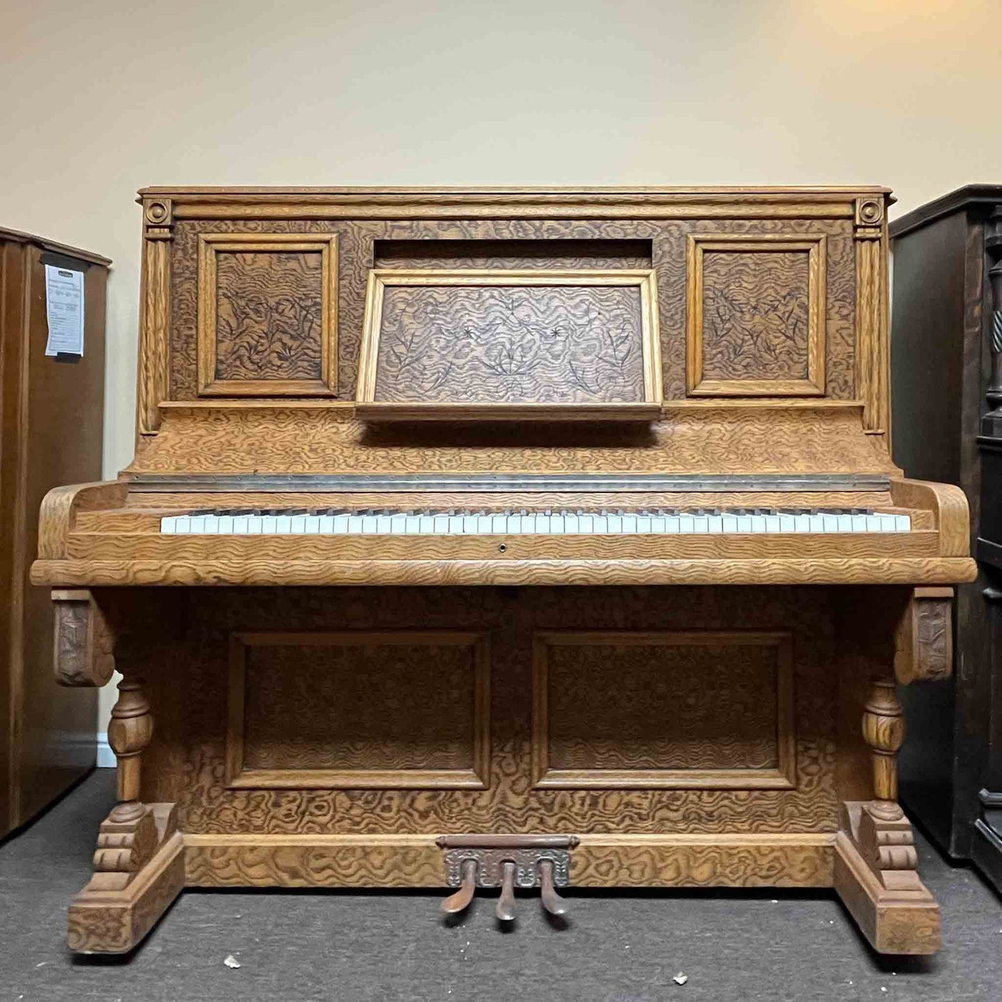 AVAILABLE TO RESTORE: CALL FOR CUSTOM PRICING - 1905 Kingsbury 56" Wood Finish Upright Piano